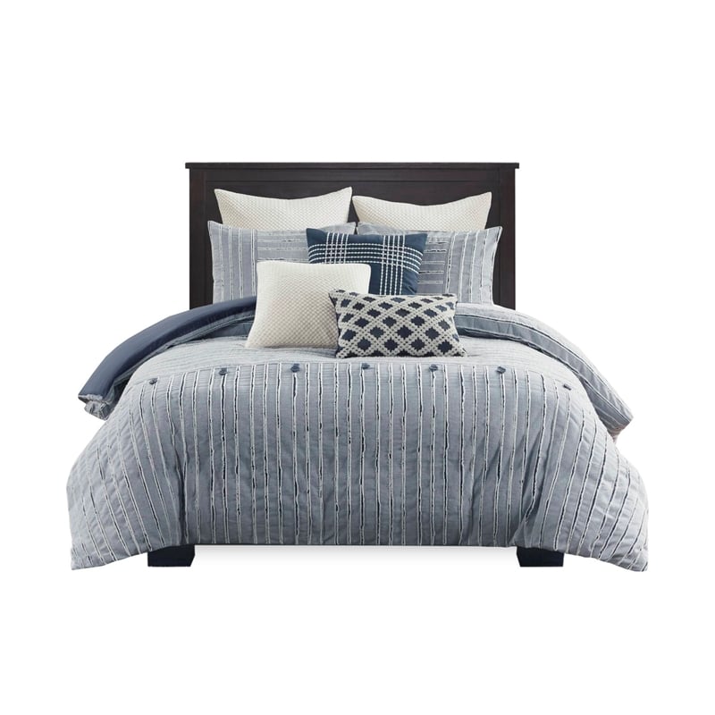 Olliix Madison Park Signature Essence King Comforter Set Cotton in Blue