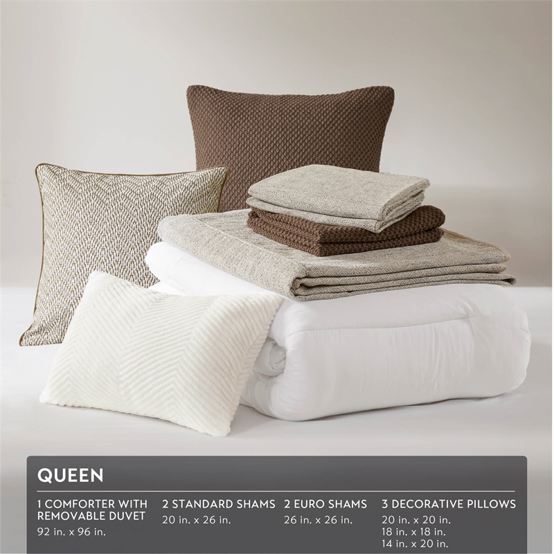 Olliix Madison Park Signature Chapman King Comforter Set Cotton in Nuetual Ivory