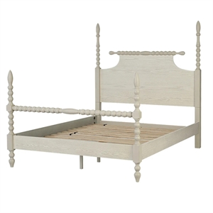 Olliix Madison Park Signature Beckett MDF/Wood Full Bed in Antique Cream