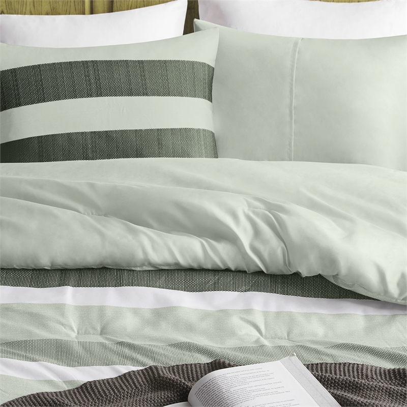 Olliix Regency Heights Blais King Comforter Mini Set Memory Foam in Sage