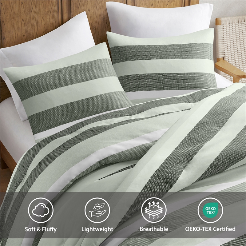 Olliix Regency Heights Blais King Comforter Mini Set Memory Foam in Sage