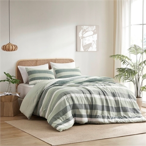 Olliix Regency Heights Blais King Comforter Mini Set Memory Foam in Sage
