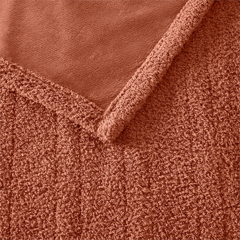 Olliix Serta Dream Soft Heated Full Blanket Faux Feathersoft in Rust