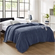 Olliix Serta Dream Soft Heated Twin Blanket Faux Feathersoft in Navy