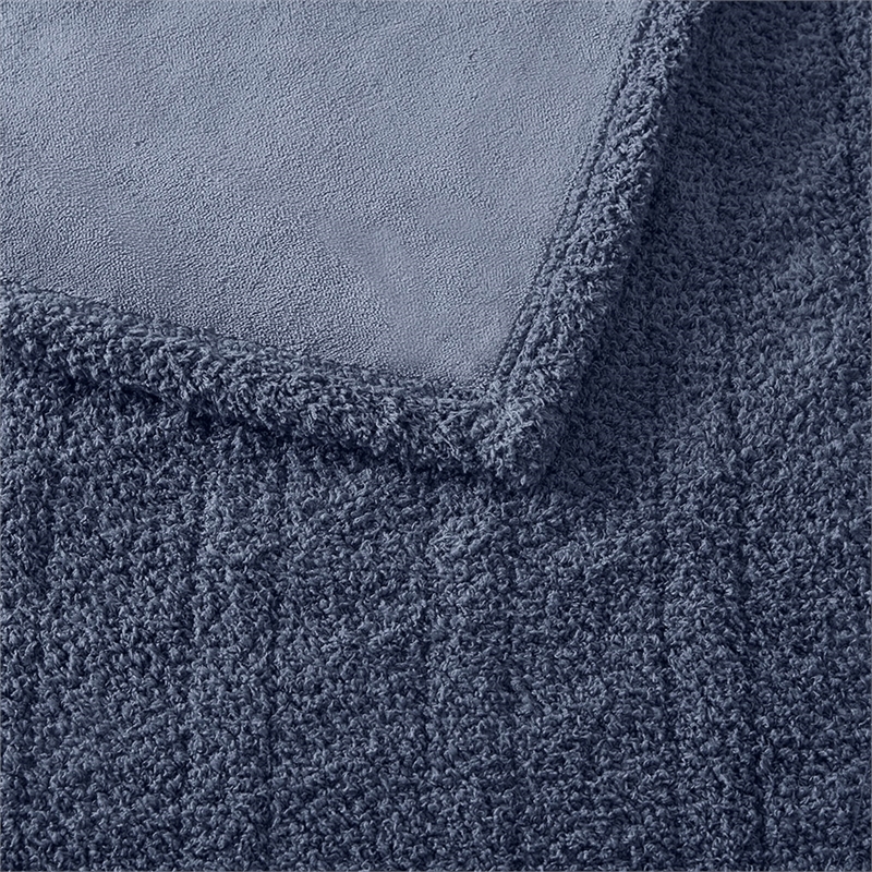 Olliix Serta Dream Soft Heated King Blanket Faux Feathersoft in Navy