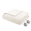 Olliix Serta Dream Soft Heated King Blanket Faux Feathersoft in Ivory