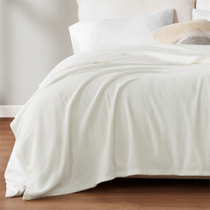 Olliix True North by Sleep Philosophy Microfleece King Blanket in Ivory