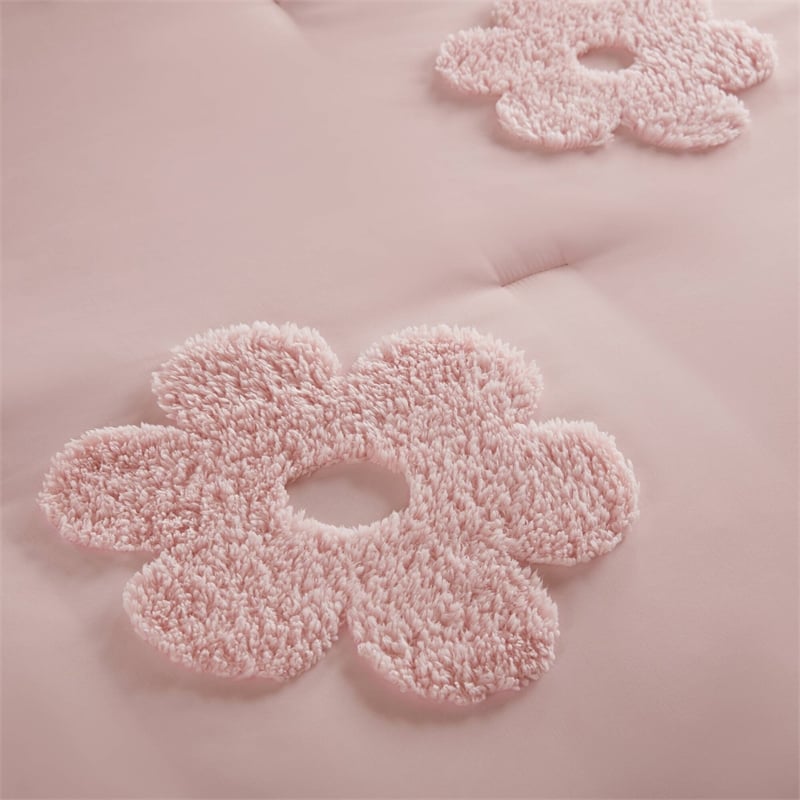 Olliix Intelligent Design Kids Gracie Twin Comforter Set Polyester in Pink