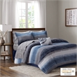 Olliix Madison Park Essentials Saben Queen Comforter Set Cotton in Navy