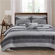 Olliix Madison Park Essentials Saben Full Quilt Set Cotton in Black
