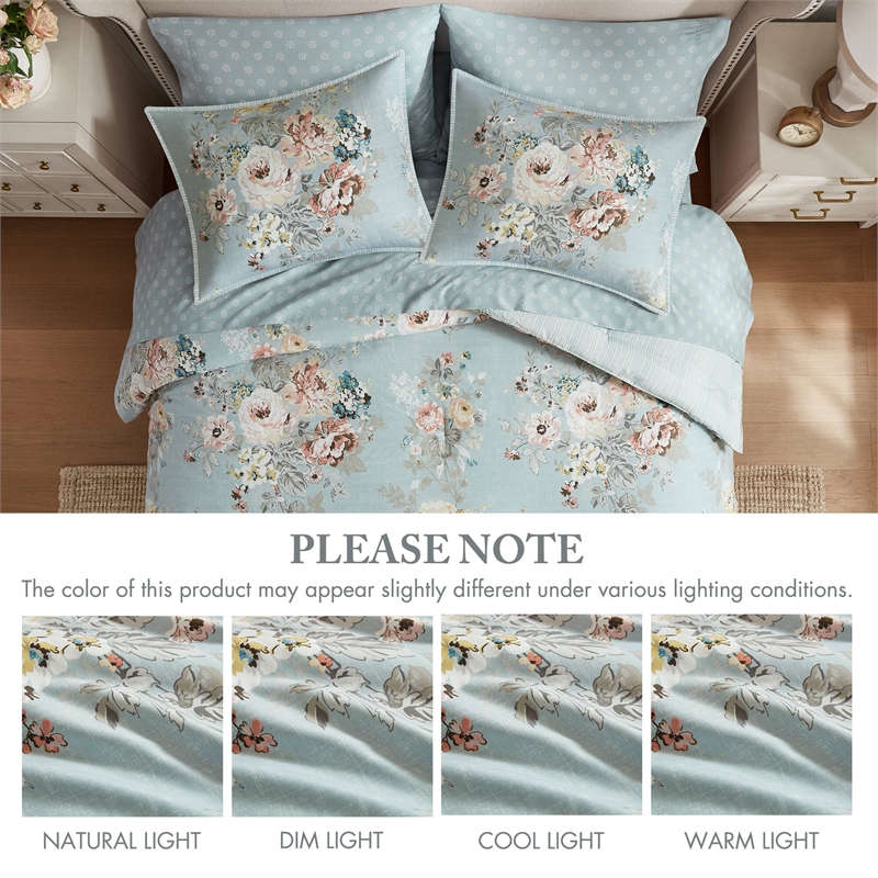 Olliix Madison Park Essentials Heather Twin XL Comforter Set in Soft Blue
