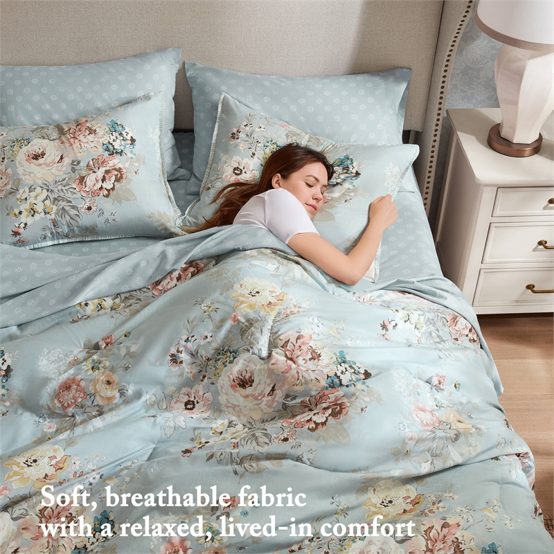 Olliix Madison Park Essentials Heather Twin XL Comforter Set in Soft Blue