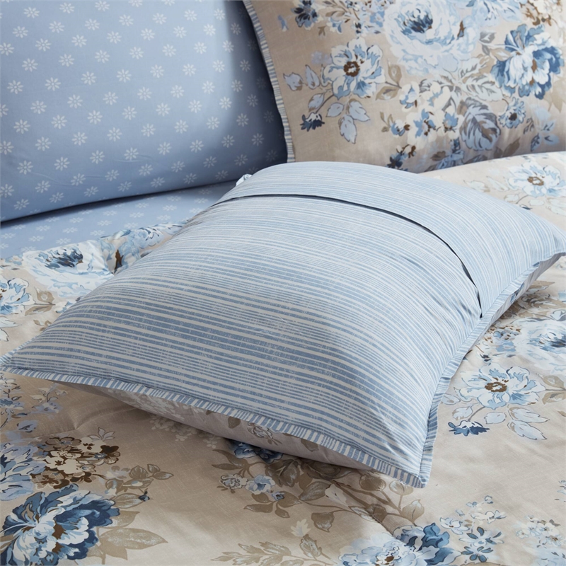 Olliix Madison Park Essentials Heather Queen Comforter Set in Beige/Blue
