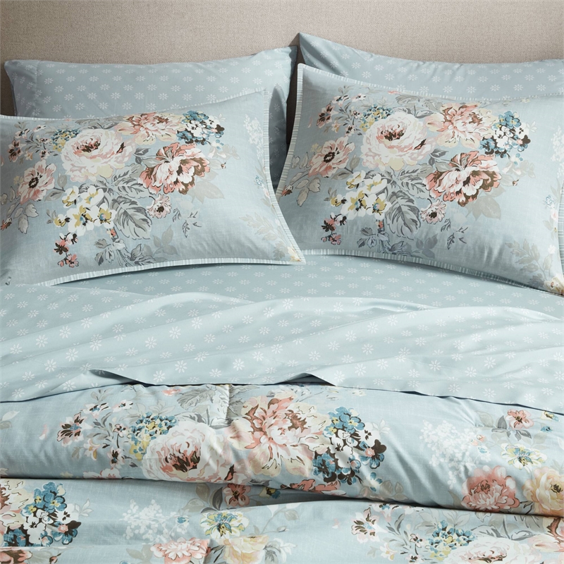 Olliix Madison Park Essentials Heather Queen Comforter Set in Soft Blue