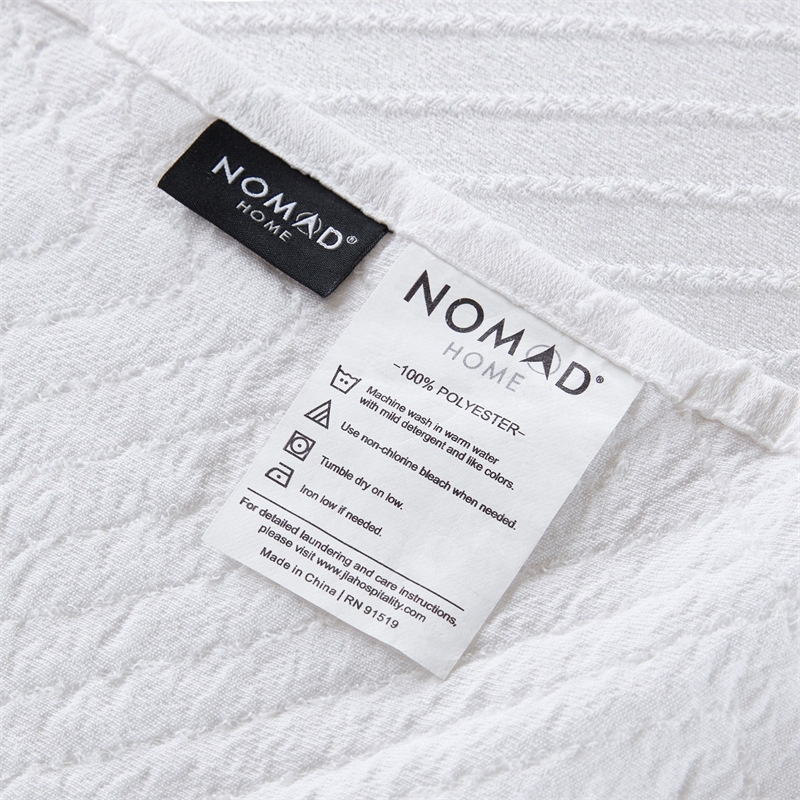 Olliix Nomad Home King Jacquard Essential Lark Coverlet in White