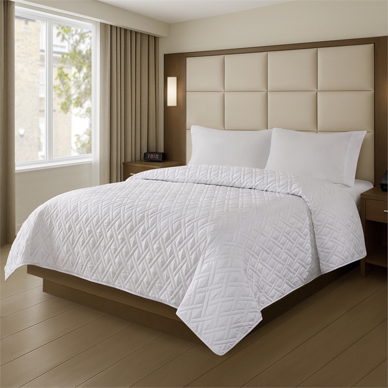 Olliix Nomad Home King Plain Weave Premium Coverlet in White