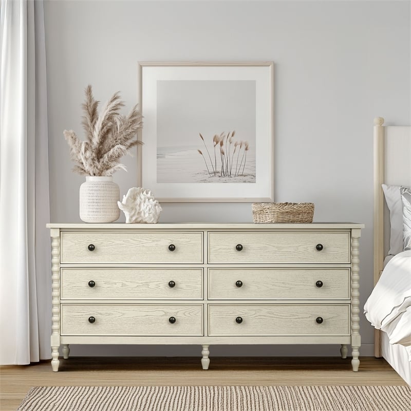 Olliix Madison Park Signature Beckett One Size Dresser in Antique Cream