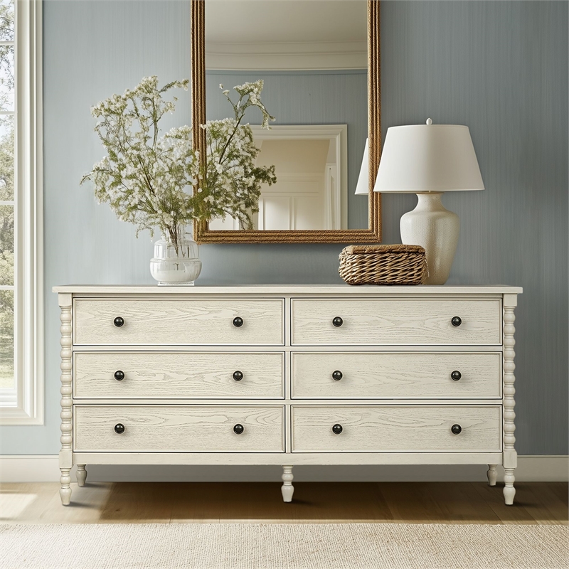 Olliix Madison Park Signature Beckett One Size Dresser in Antique Cream