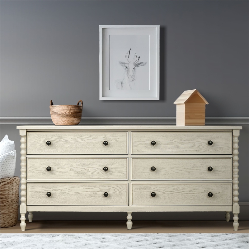 Olliix Madison Park Signature Beckett One Size Dresser in Antique Cream