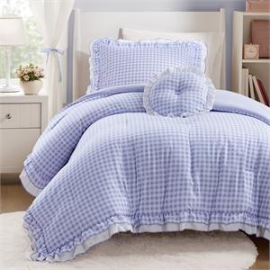 Olliix Intelligent Design Twin/Twin XL Microfiber Comforter Set in  Blue