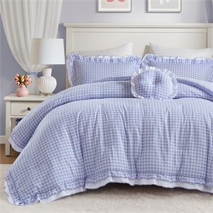 Olliix Intelligent Design Full/Queen Microfiber Comforter Set in  Blue