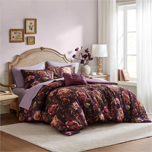 Olliix Madison Park King Polyester Comforter Set in  Purple