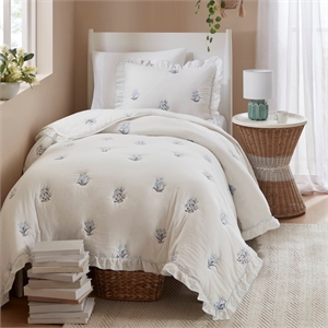 Olliix Intelligent Design Twin/Twin XL Microfiber Quilt Set in  Blue