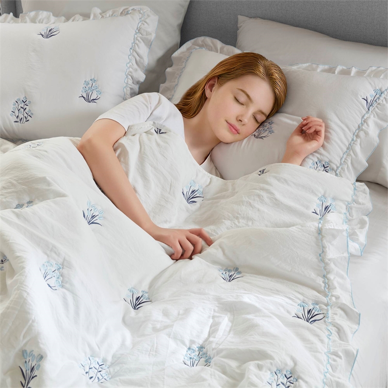 Olliix Intelligent Design Full/Queen Microfiber Quilt Set in  Blue