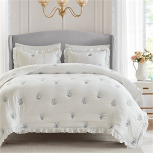 Olliix Intelligent Design Full/Queen Microfiber Quilt Set in  Blue