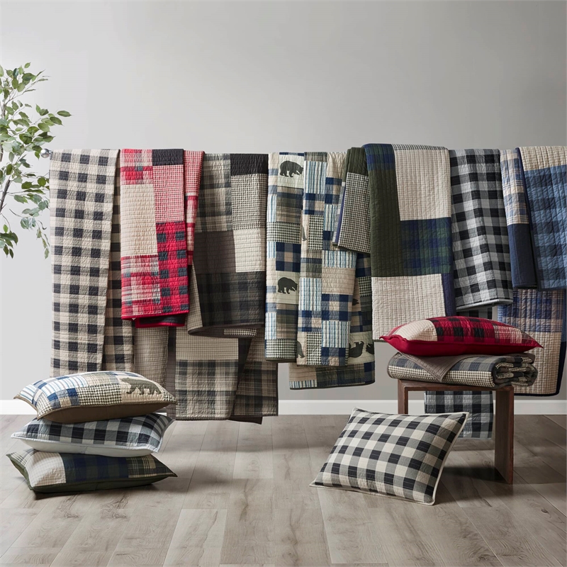 Olliix Woolrich Full/Queen Cotton Quilt Set in  Blue