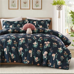 Olliix Intelligent Design Full/Queen Microfiber Comforter Set in  Navy