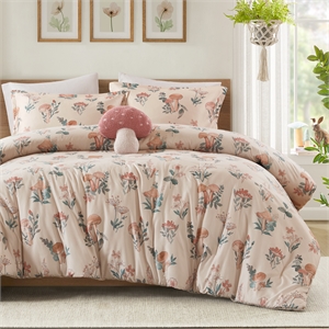 Olliix Intelligent Design Full/Queen Microfiber Comforter Set in  Blush