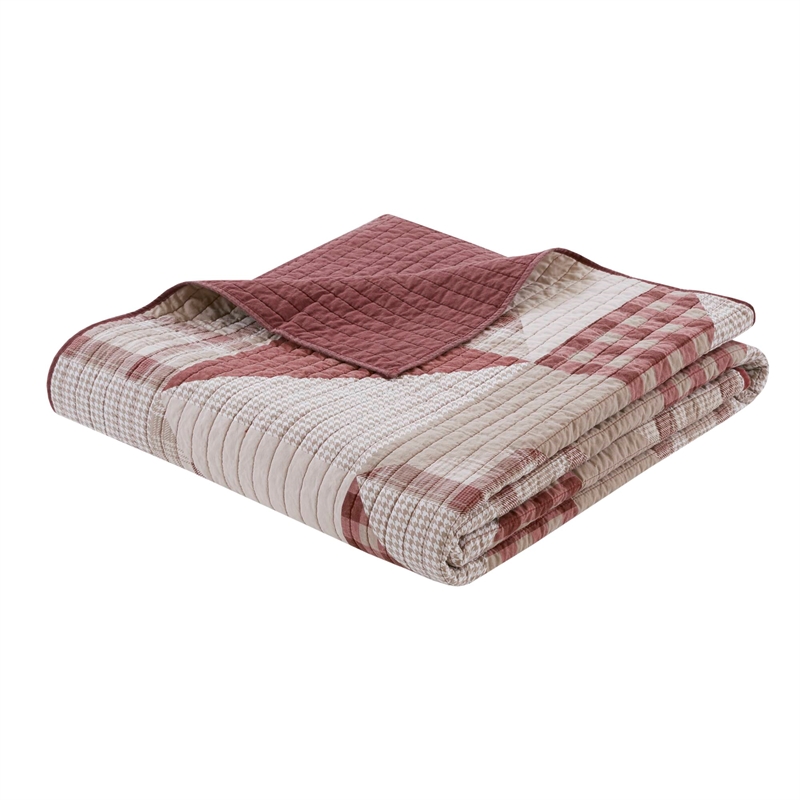 Olliix Woolrich Full/Queen Cotton Quilt Set in  Red