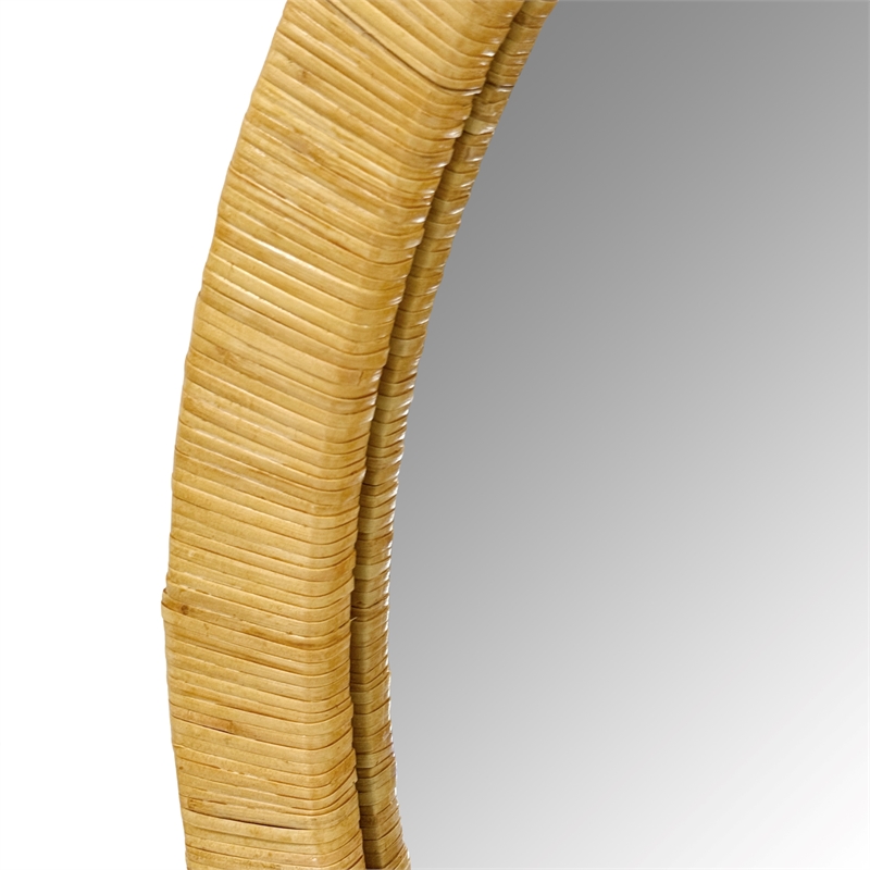 Olliix INK+IVY Round Rattan Wall Mirror in Natural