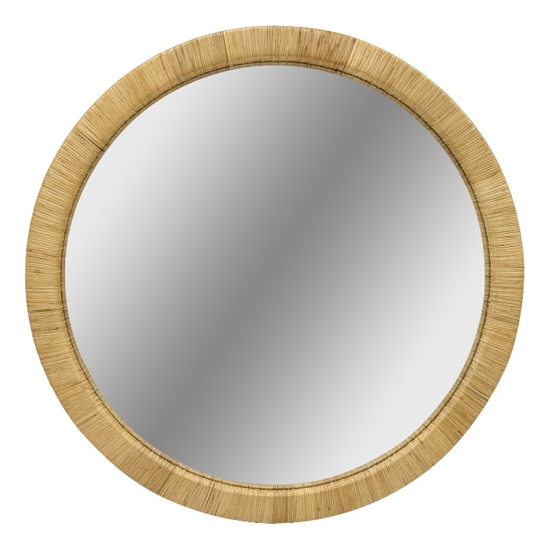 Olliix INK+IVY Round Rattan Wall Mirror in Natural