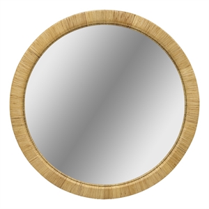 Olliix INK+IVY Round Rattan Wall Mirror in Natural
