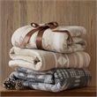 Olliix Woolrich Full/Queen Cotton Blanket in Ivory Stripe