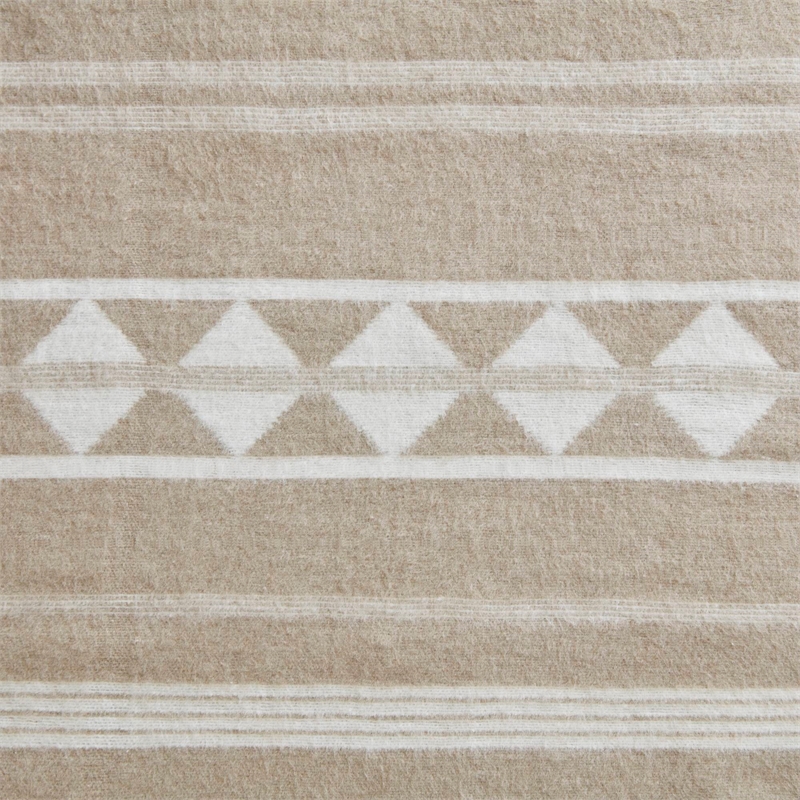 Olliix Woolrich Full/Queen Cotton Blanket in Ivory Stripe