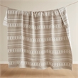Olliix Woolrich Full/Queen Cotton Blanket in Ivory Stripe