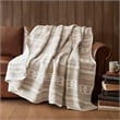 Olliix Woolrich Twin Cotton Blanket in Ivory Stripe