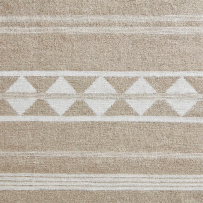 Olliix Woolrich Twin Cotton Blanket in Ivory Stripe
