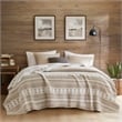 Olliix Woolrich Twin Cotton Blanket in Ivory Stripe