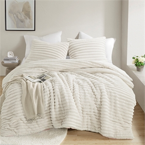 Olliix Intelligent Design Full/Queen Microfiber Comforter Set in Ivory