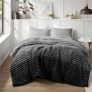 Olliix Intelligent Design King/Cal King Microfiber Comforter Set in Grey Ombre