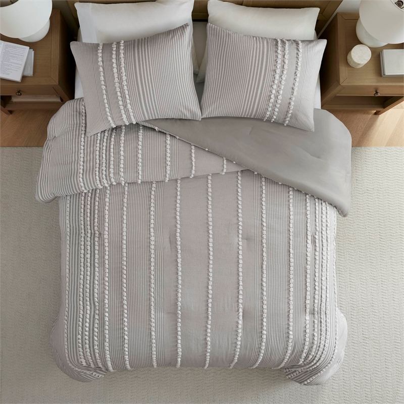 Olliix Harbor House Blue King Cotton Comforter Set in Grey