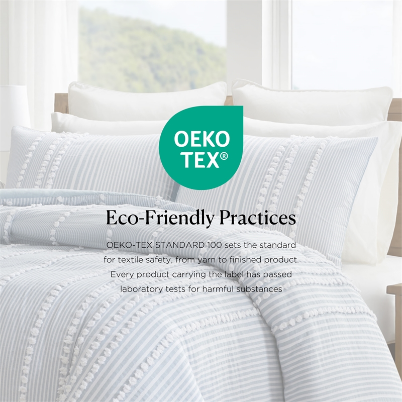 Olliix Harbor House Blue King Cotton Duvet Set in Blue