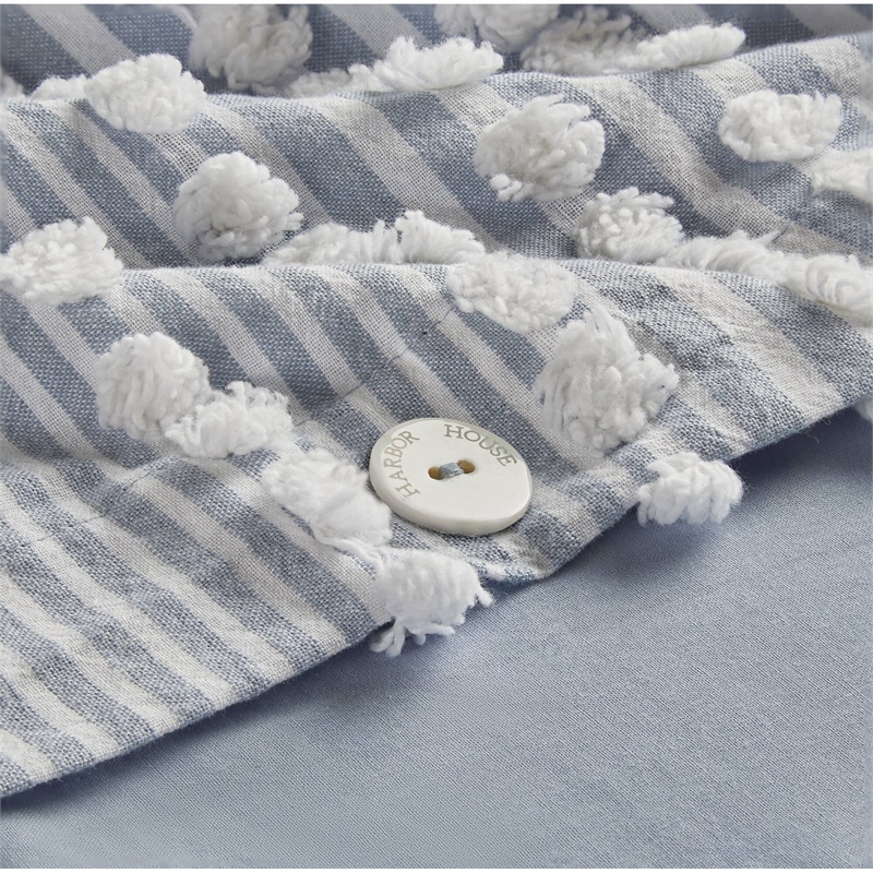 Olliix Harbor House Blue King Cotton Duvet Set in Blue