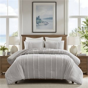 Olliix Harbor House Blue Full/Queen Cotton Duvet Set in Grey