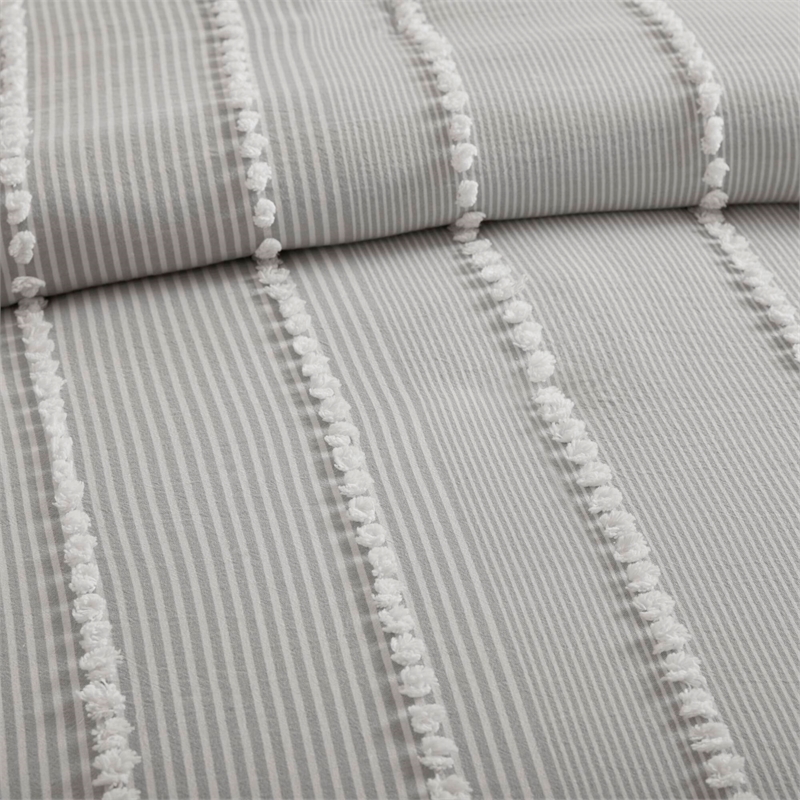 Olliix Harbor House Blue King Cotton Duvet Set in Grey