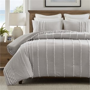 Olliix Harbor House Blue King Cotton Duvet Set in Grey
